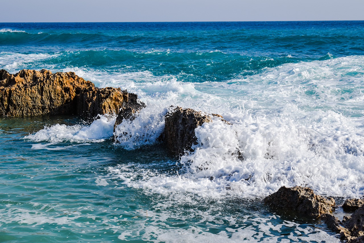 waves rocky coast erosion free photo