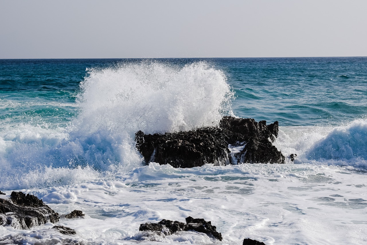 waves rocky coast sea free photo