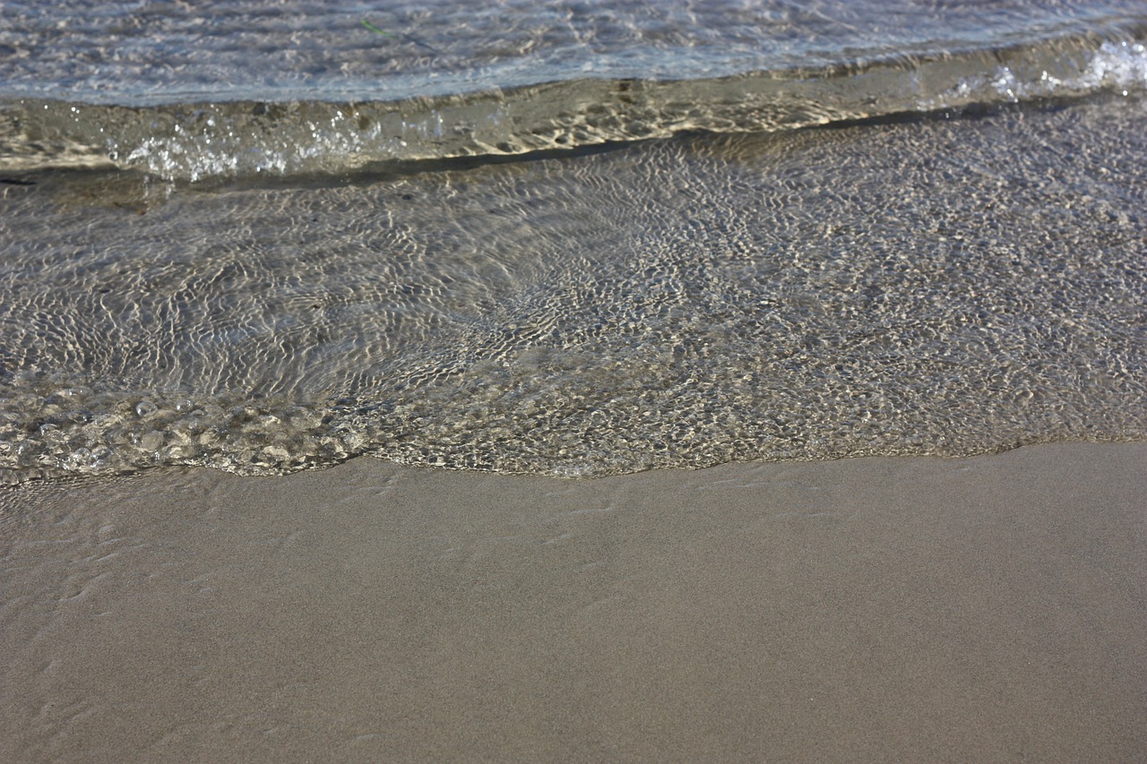 waves sand sea free photo