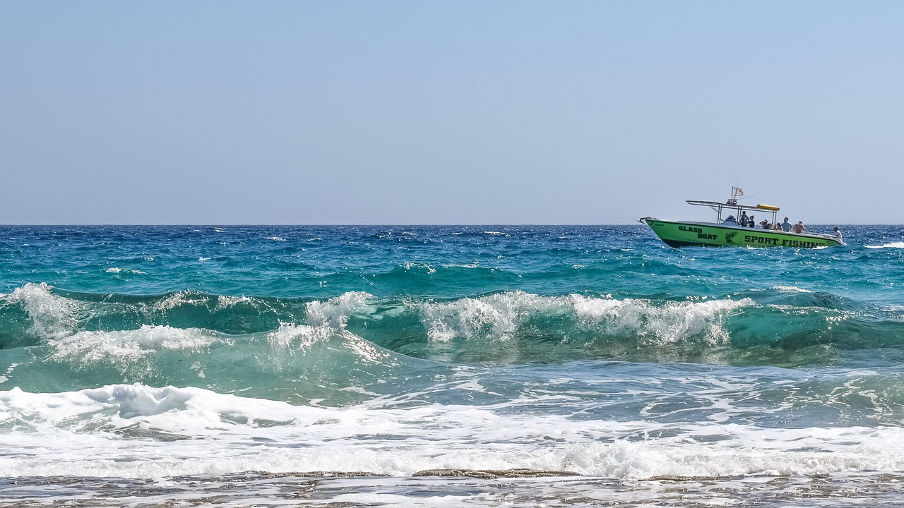 waves beach boat free photo