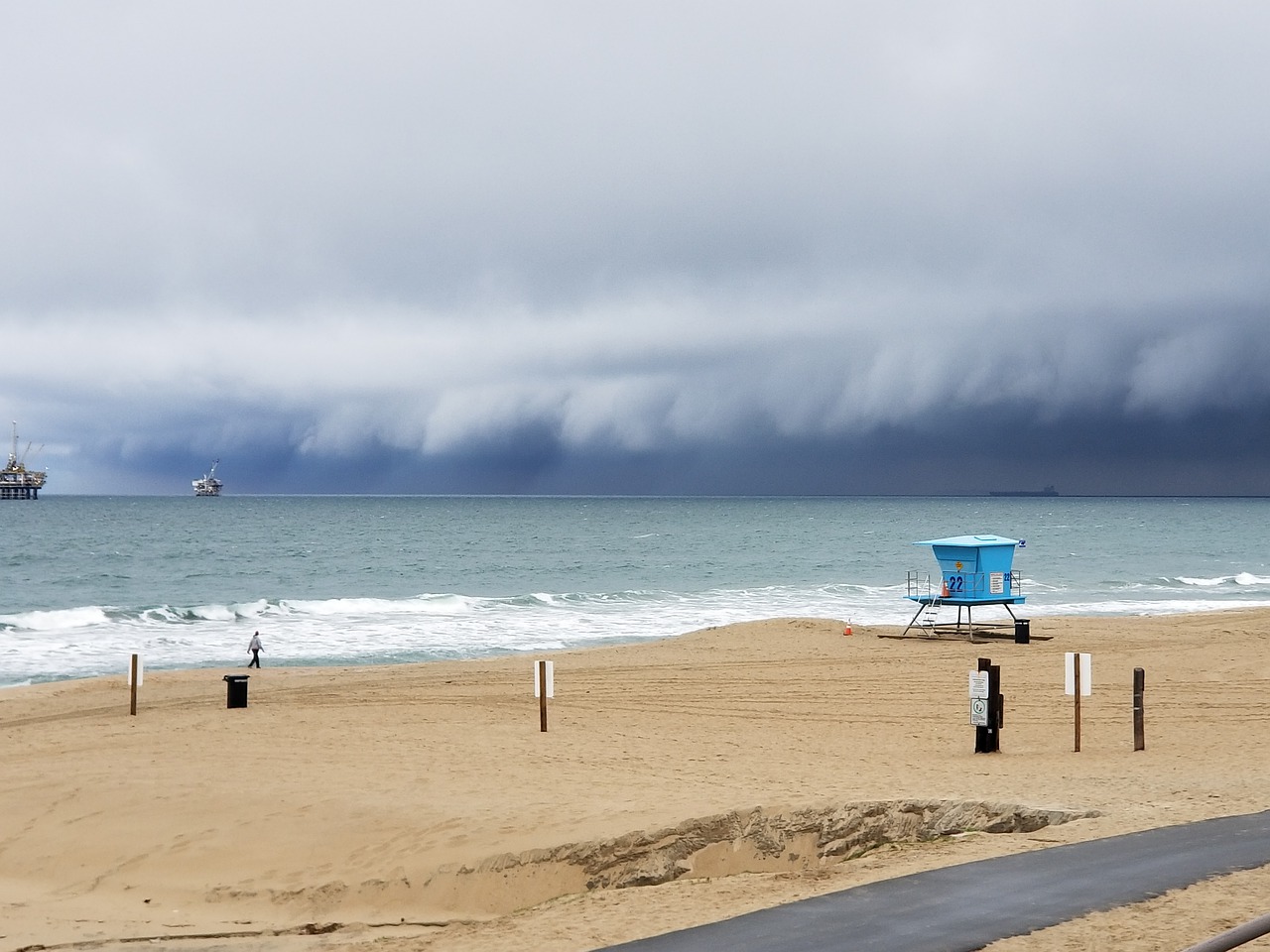 waves  clouds  beach free photo