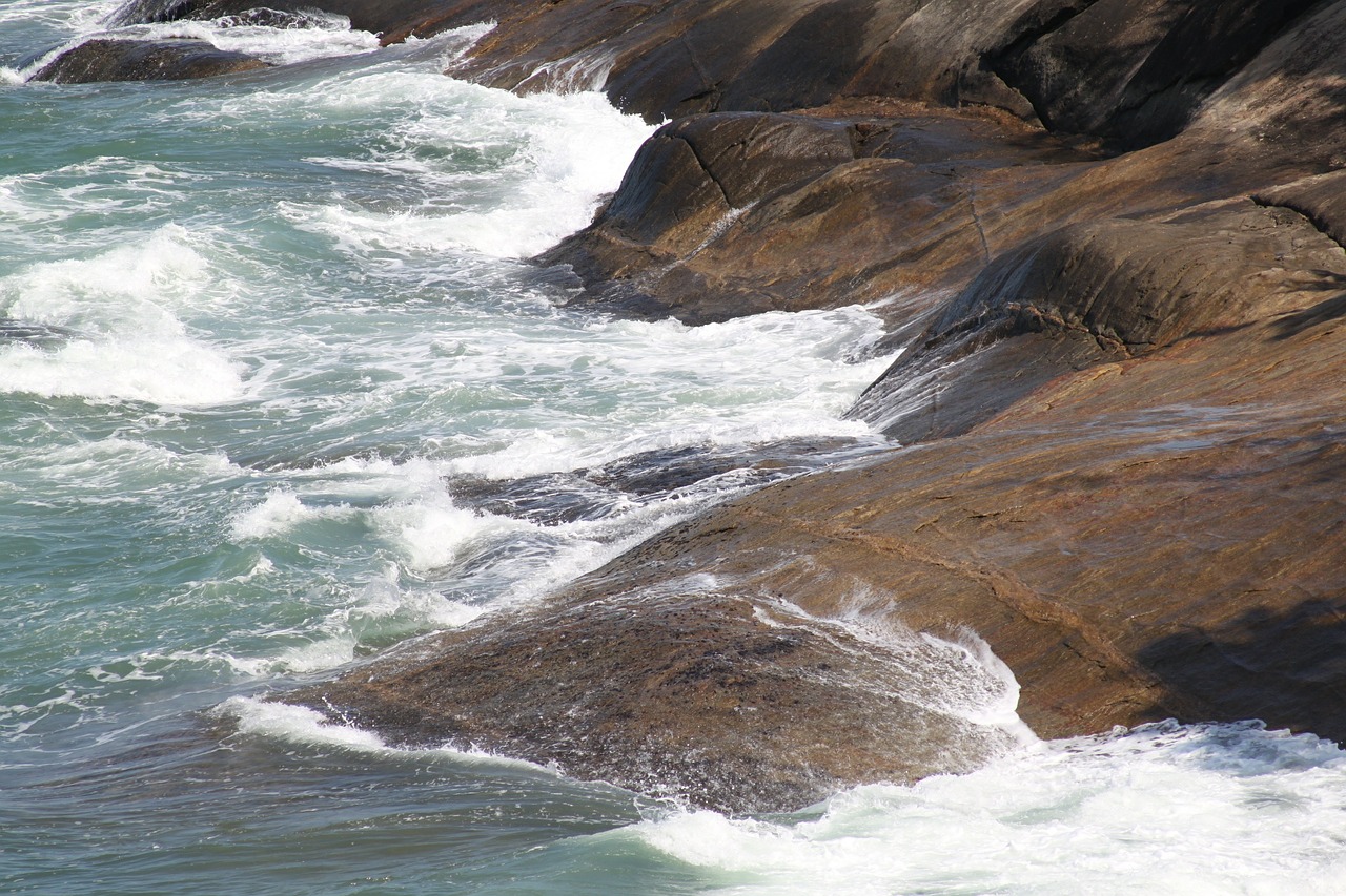 waves stones beaches free photo
