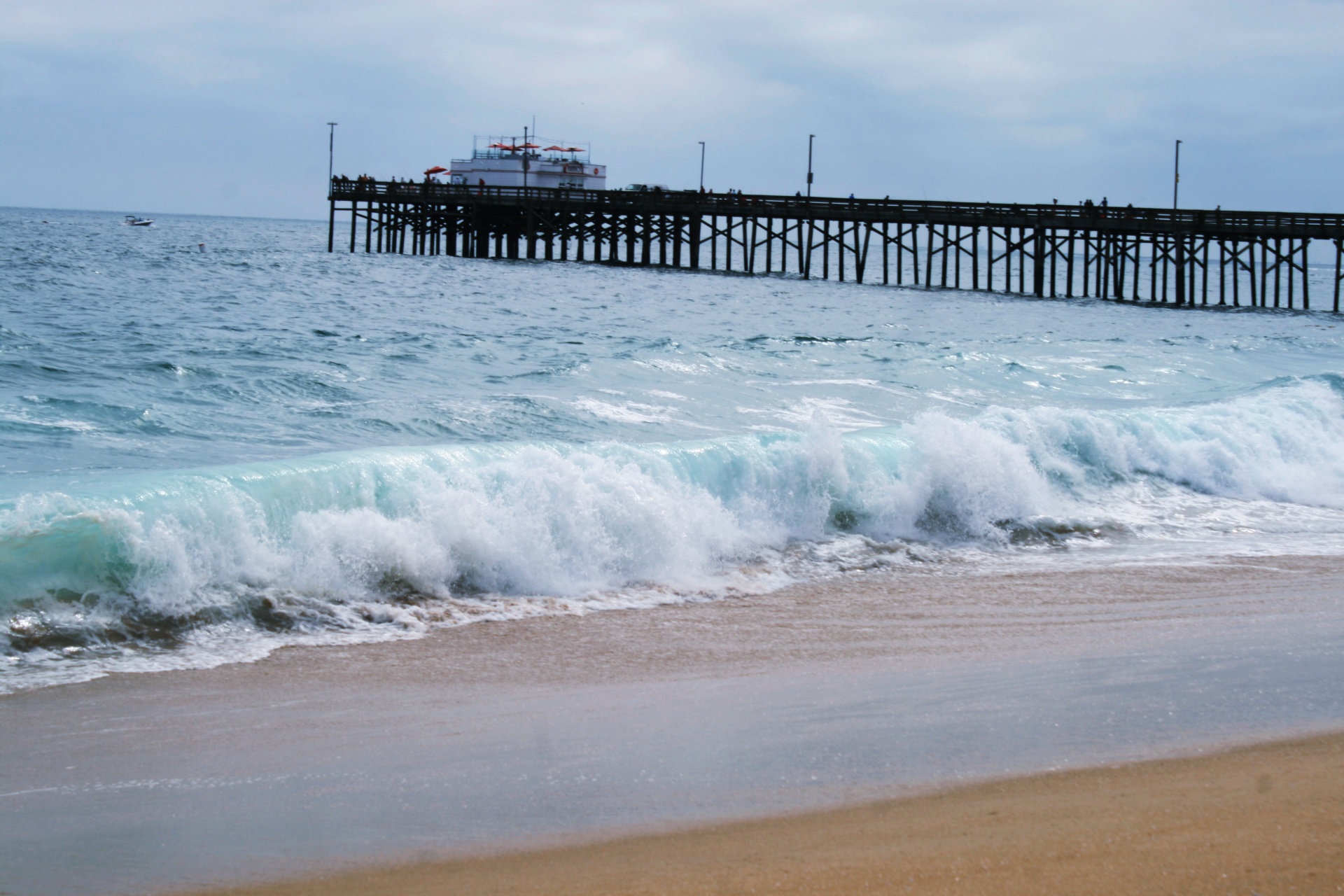 ocean pier waves free photo