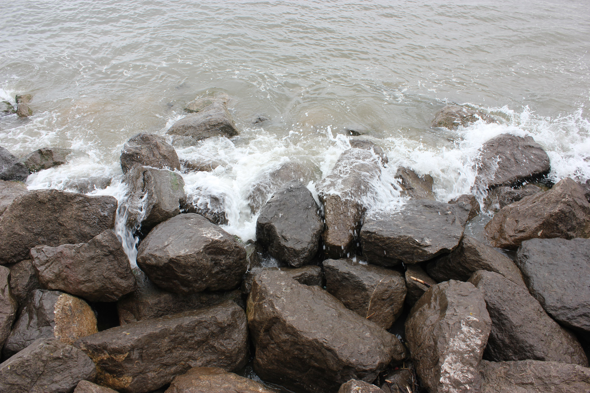 waves beach rocks free photo