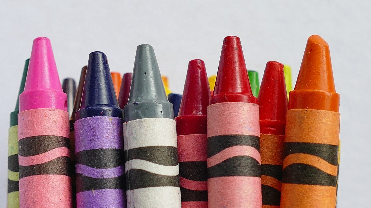 wax crayons drawing free photo