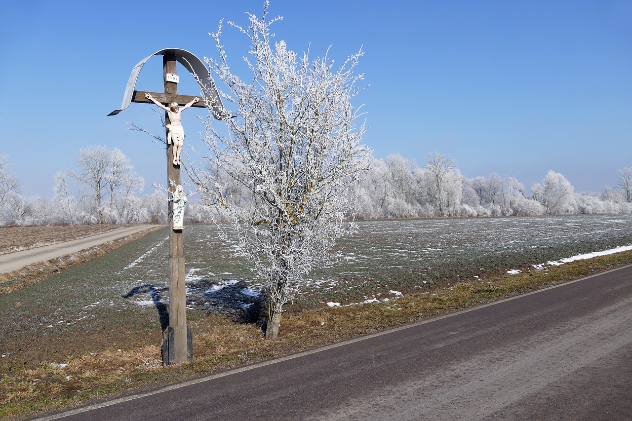 wayside cross ripe road free photo