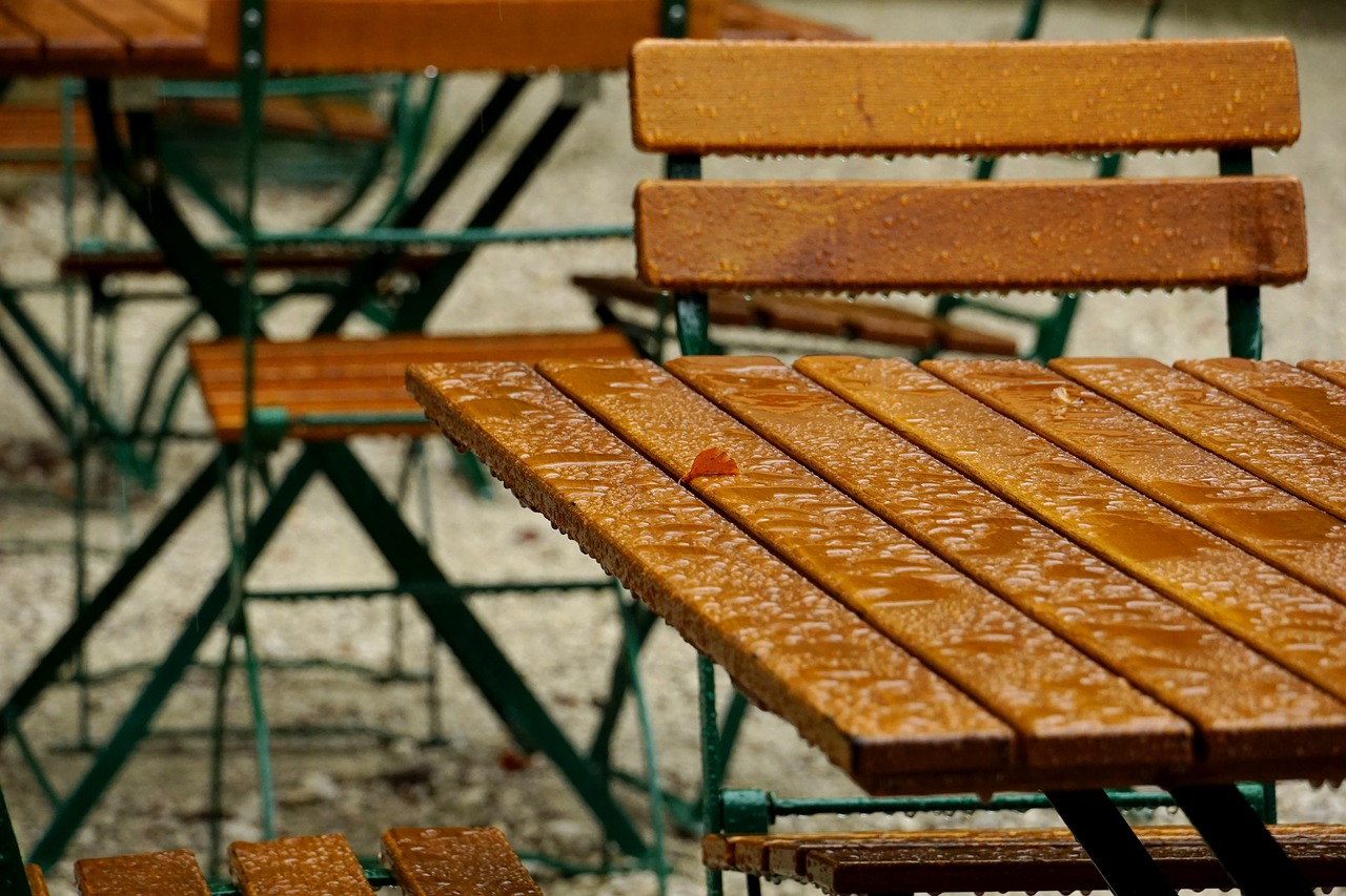 weather  rain  beer garden free photo