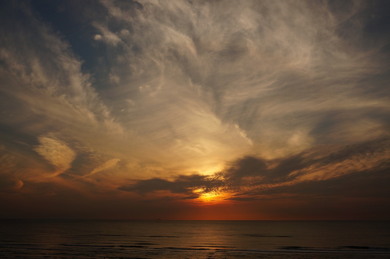 weather sunset sea free photo