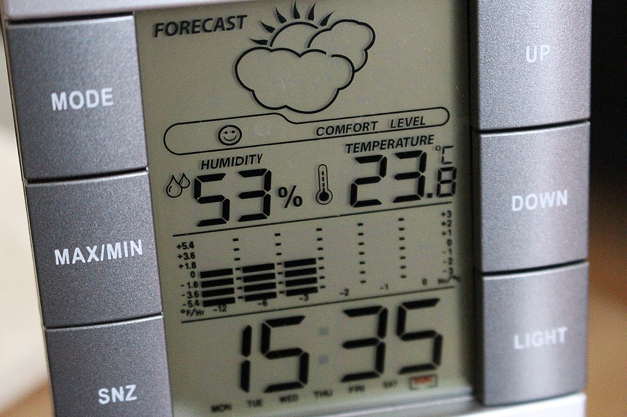 weather station digital display clock free photo