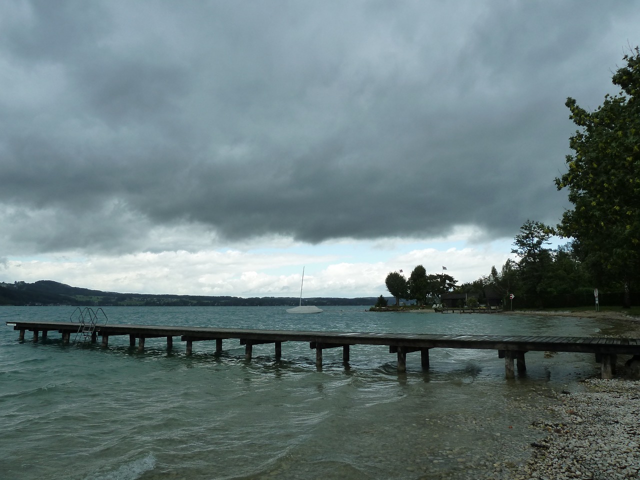 web lake clouds free photo