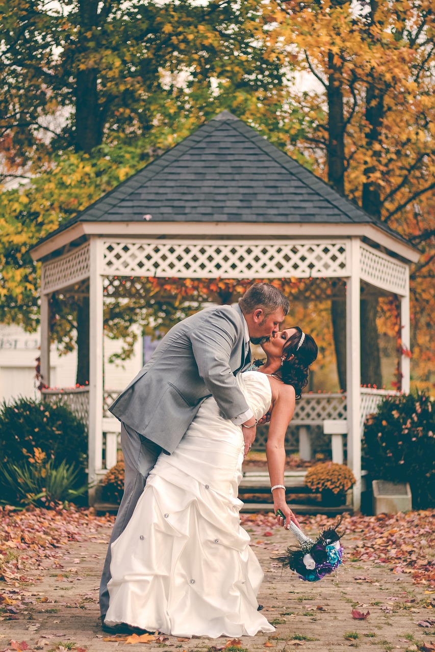 wedding kiss couple free photo