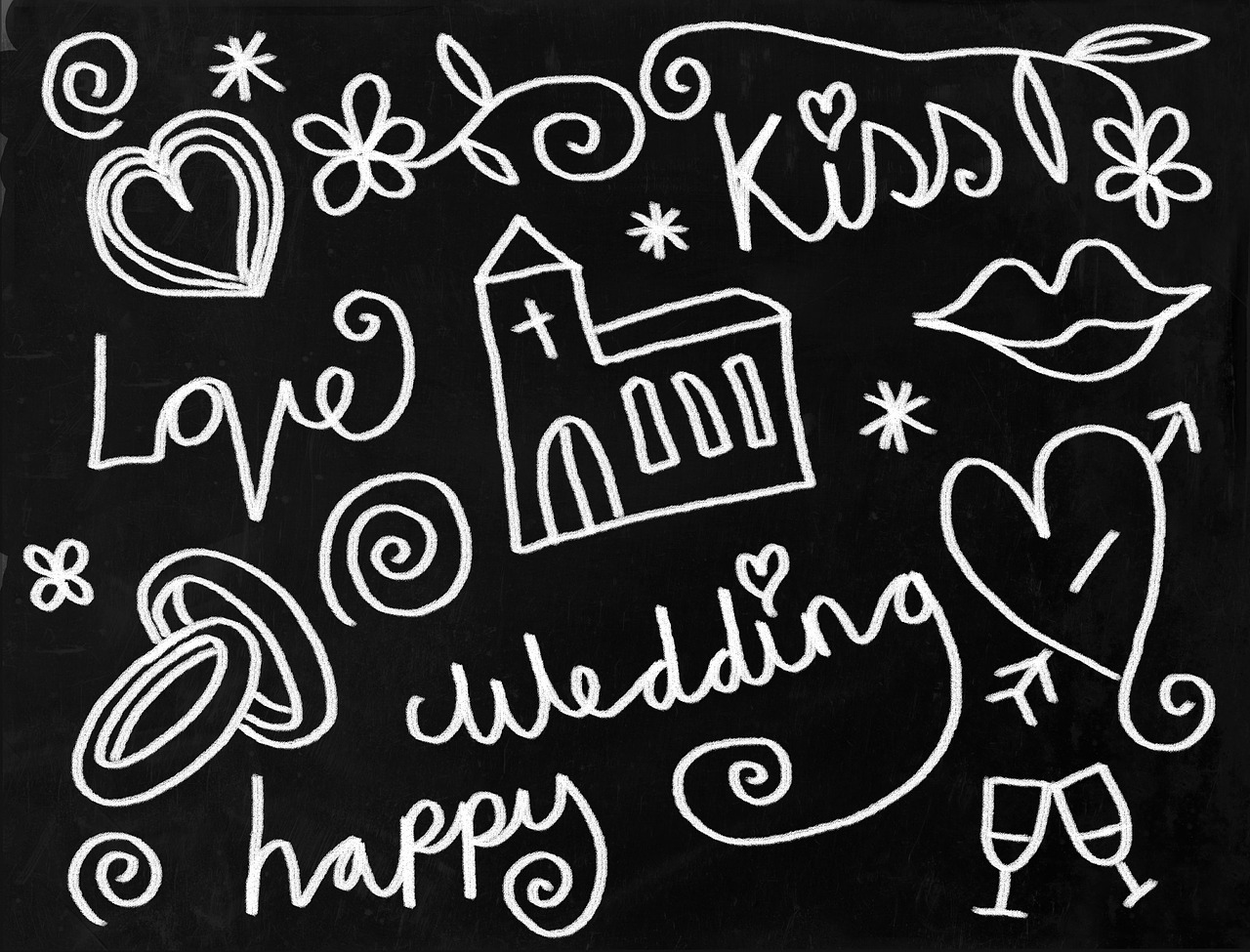 wedding chalkboard icons free photo
