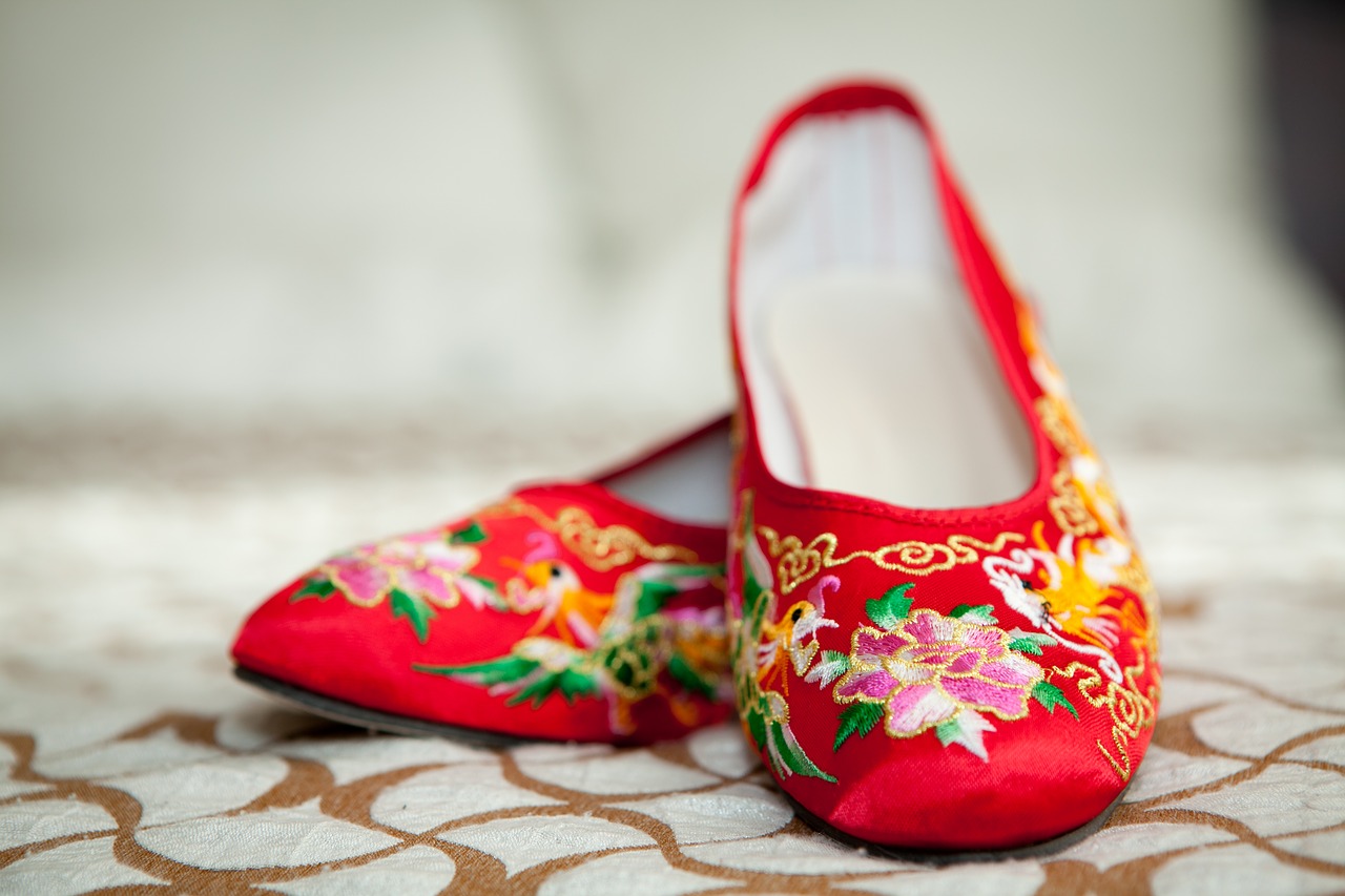 wedding chinese wedding red shoes free photo