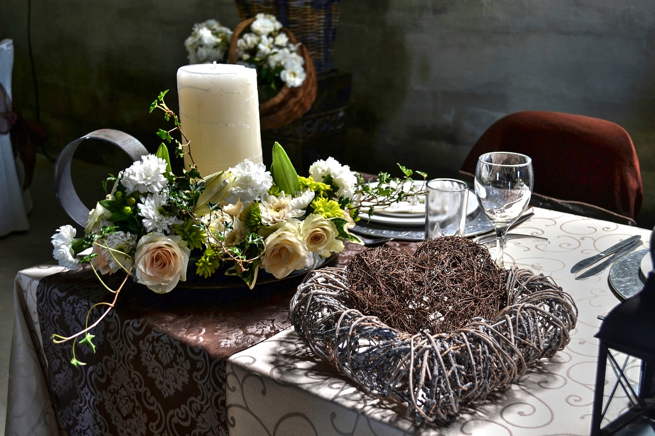 wedding flower arrangement decorative free photo