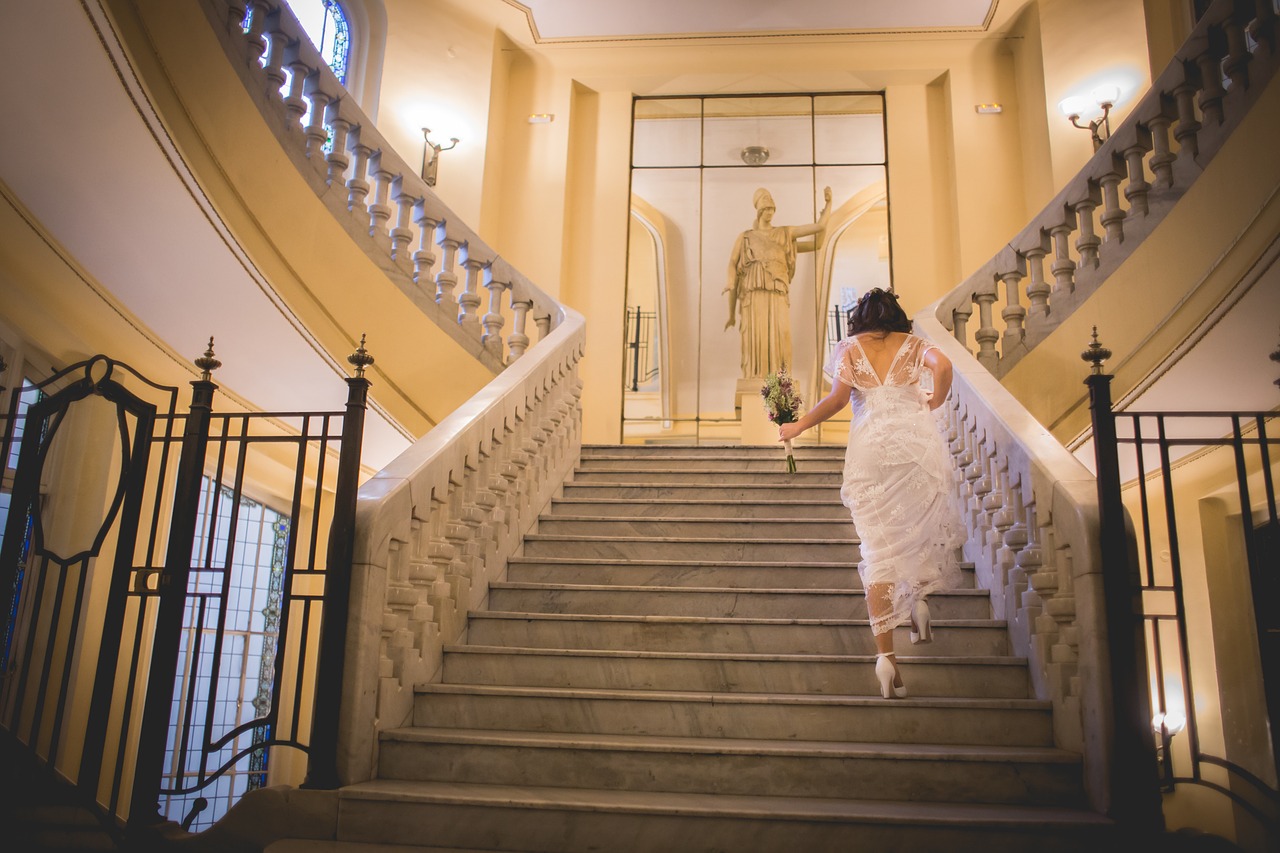 wedding women stairs free photo