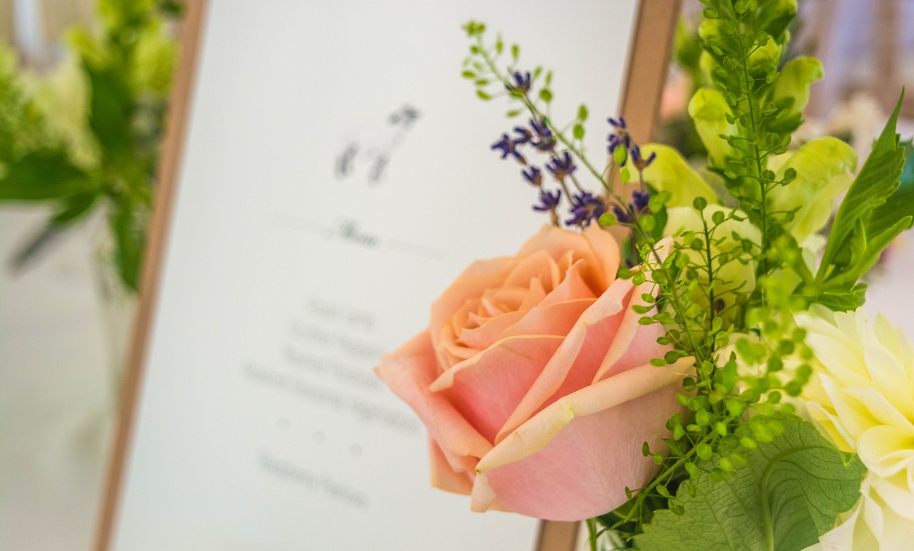 wedding menu flower free photo