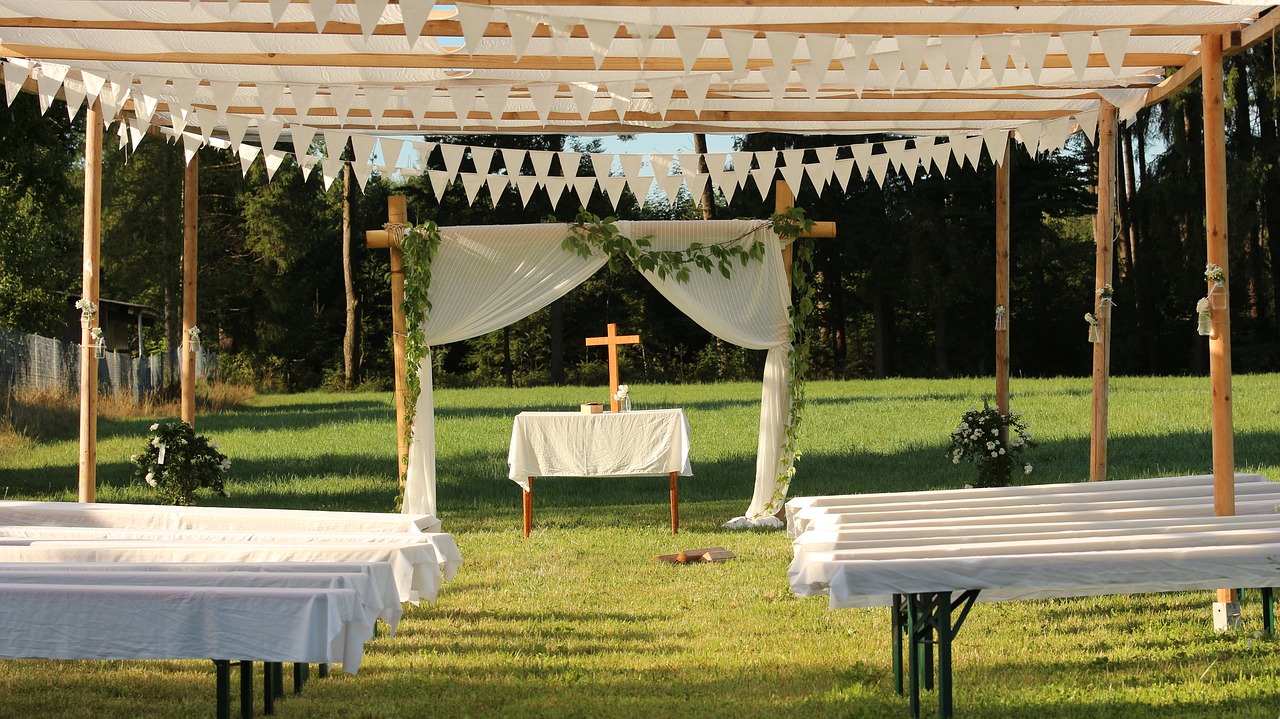 wedding altar benches free photo