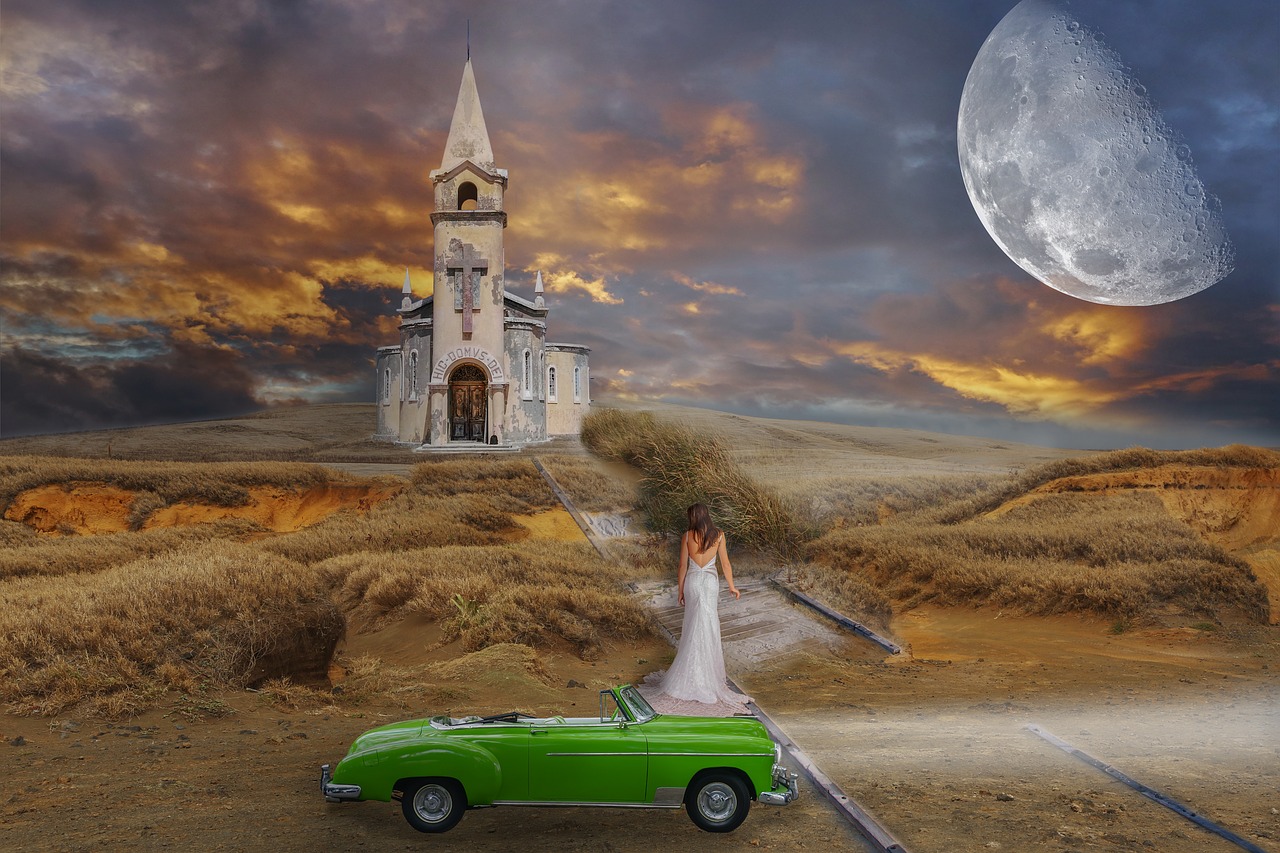 wedding  moon  bride free photo