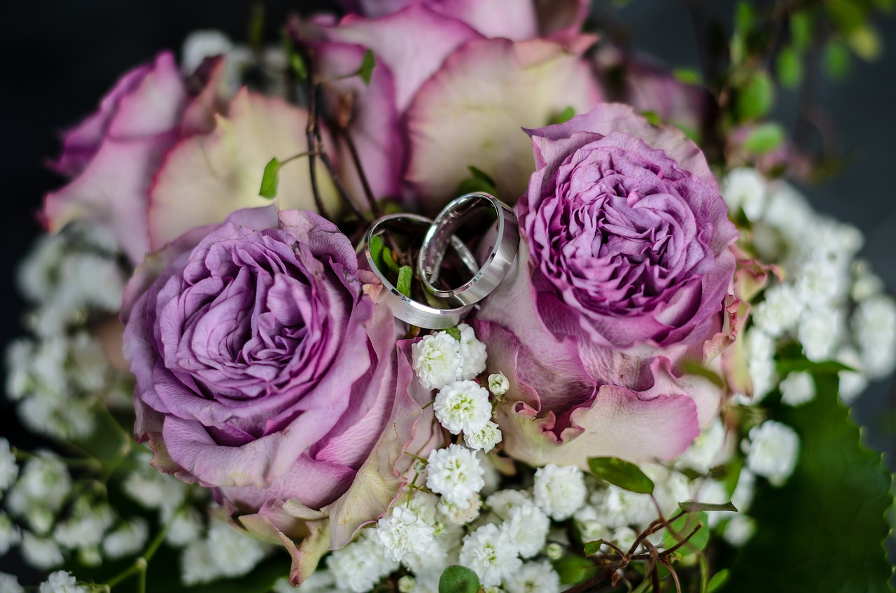 wedding rings bridal bouquet free photo