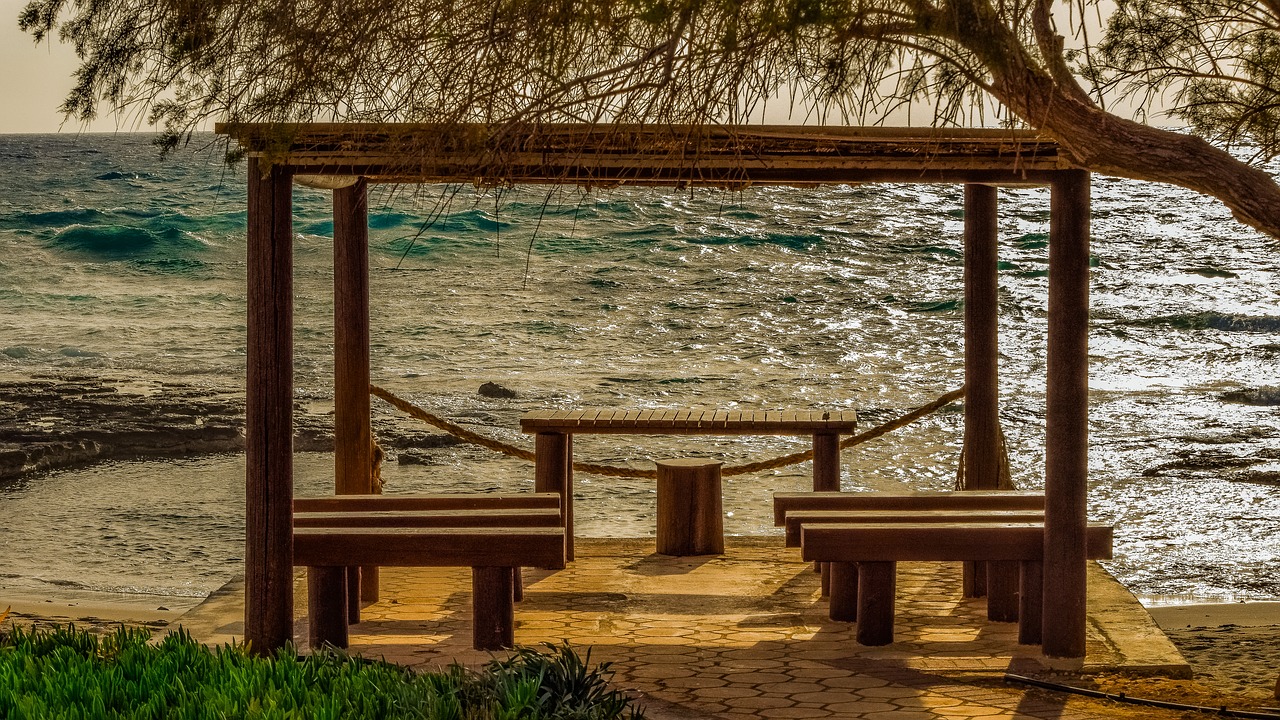 wedding beach wooden kiosk free photo