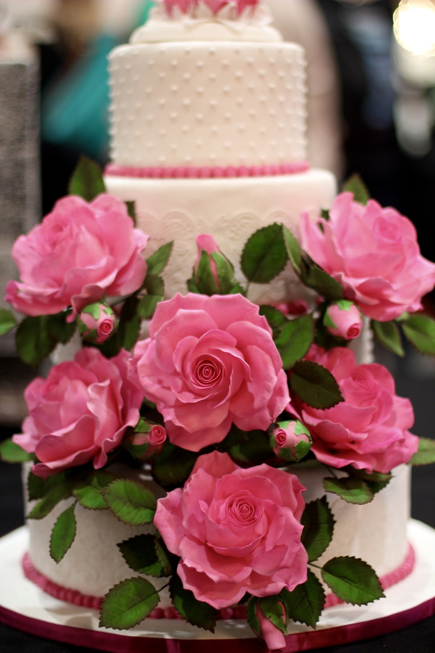 wedding cake decoration flowers free photo
