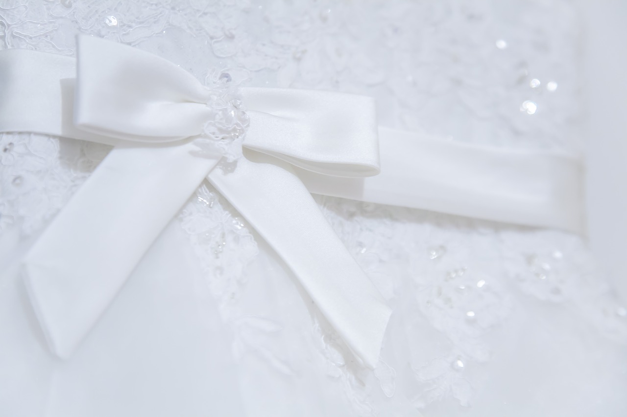 wedding dress ribbon satin free photo