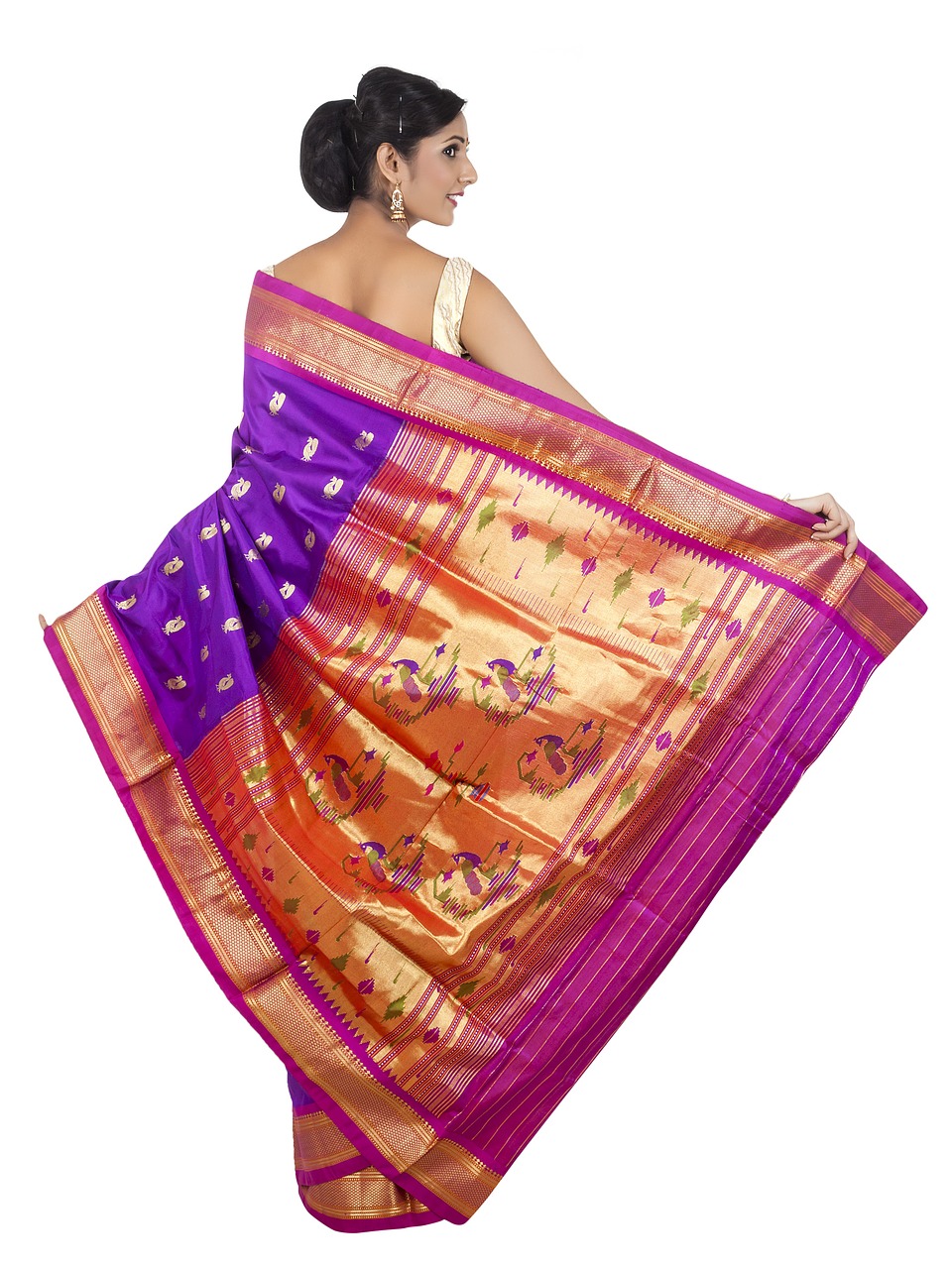 paithani saree paithani silk indian woman free photo