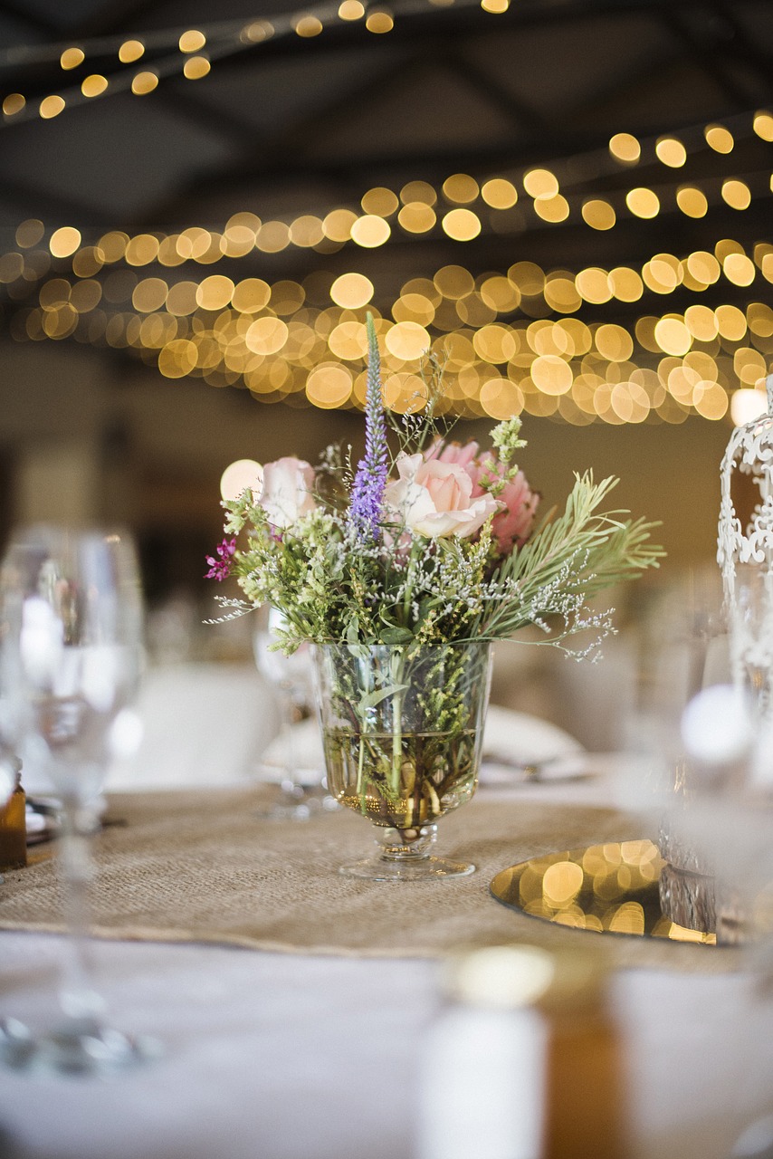 wedding reception table decor flower free photo