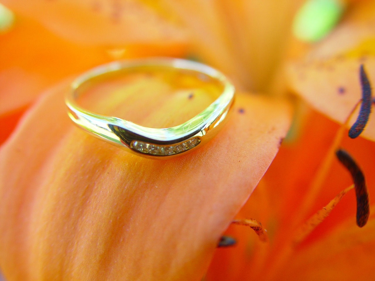 wedding ring ring flower free photo