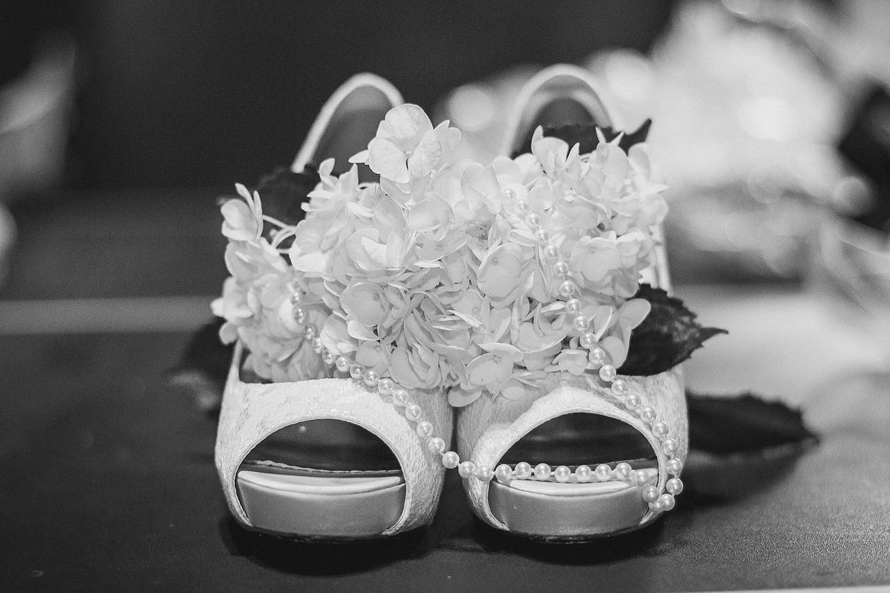 wedding shoes decorated wedding free photo