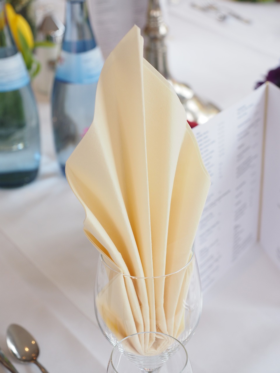 wedding table napkins folded free photo