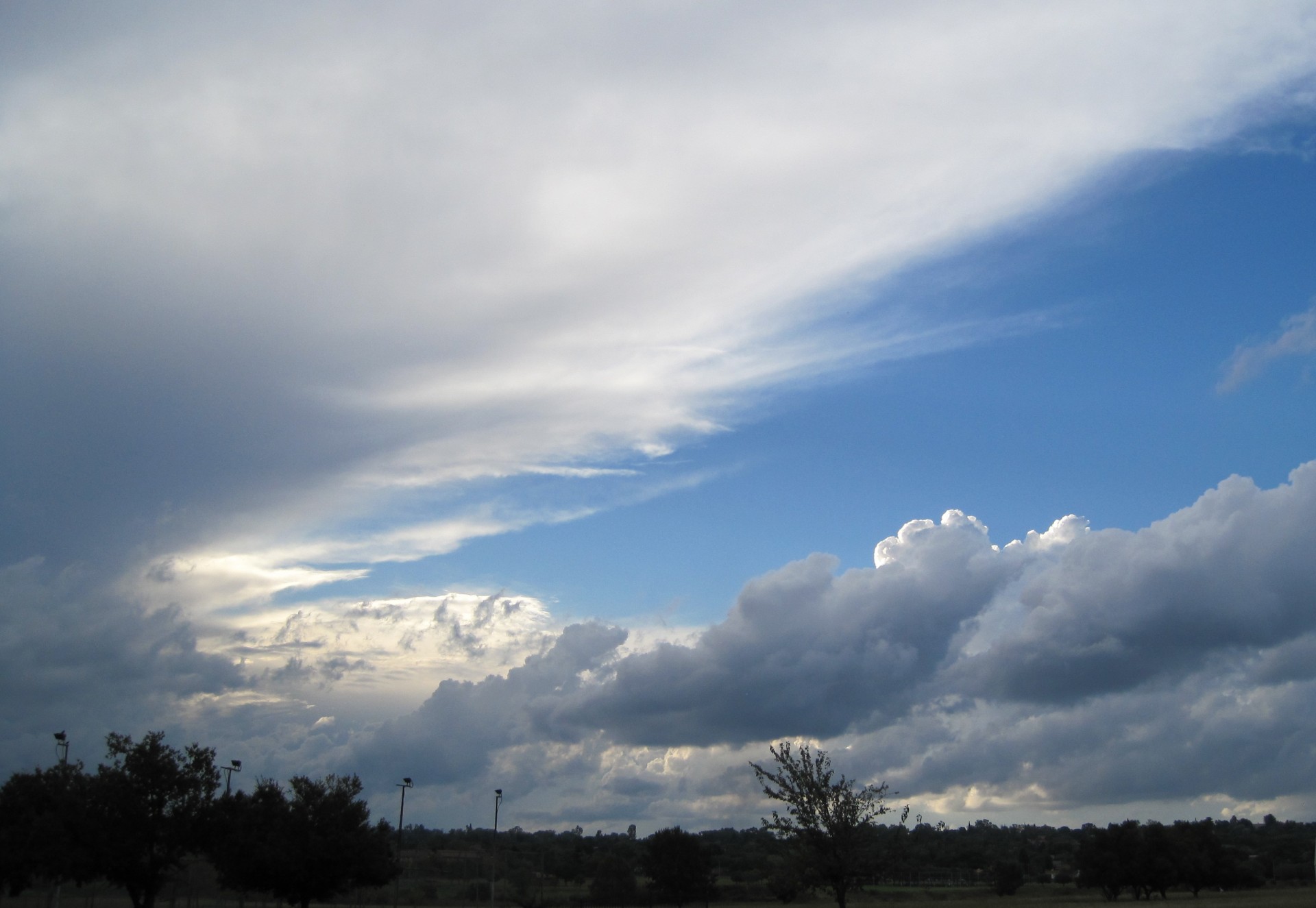 clouds tall cloud mass windswept free photo