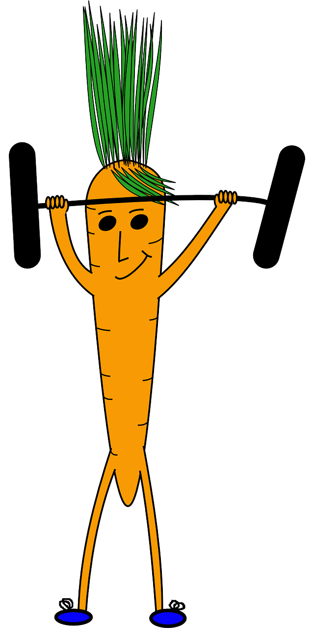 weightlifting carrot face free photo