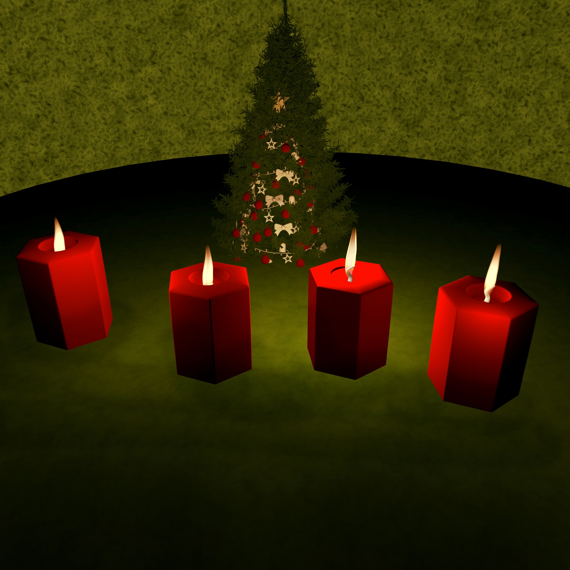 candles fir tree christmas decoration free photo