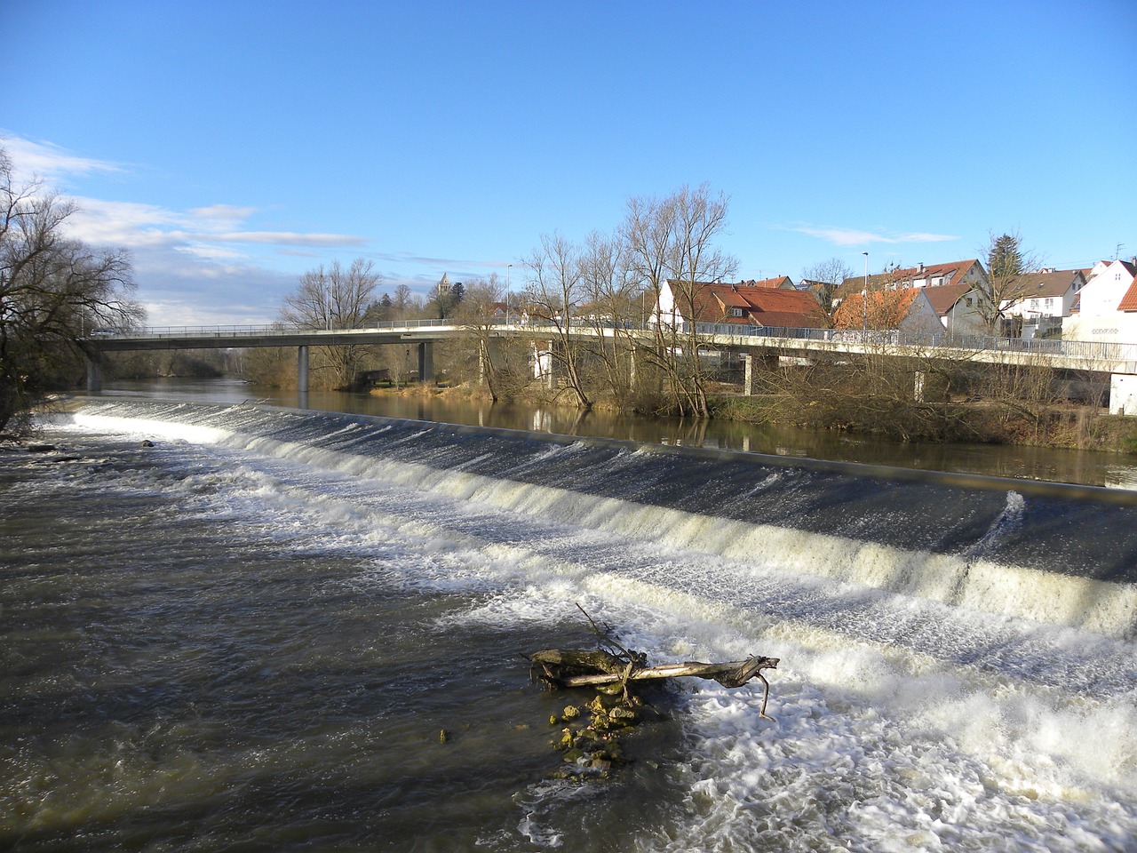 weir barrage danube free photo