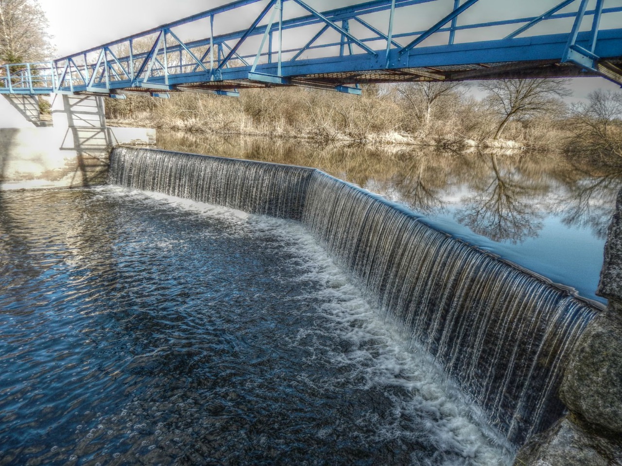 weir water river free photo