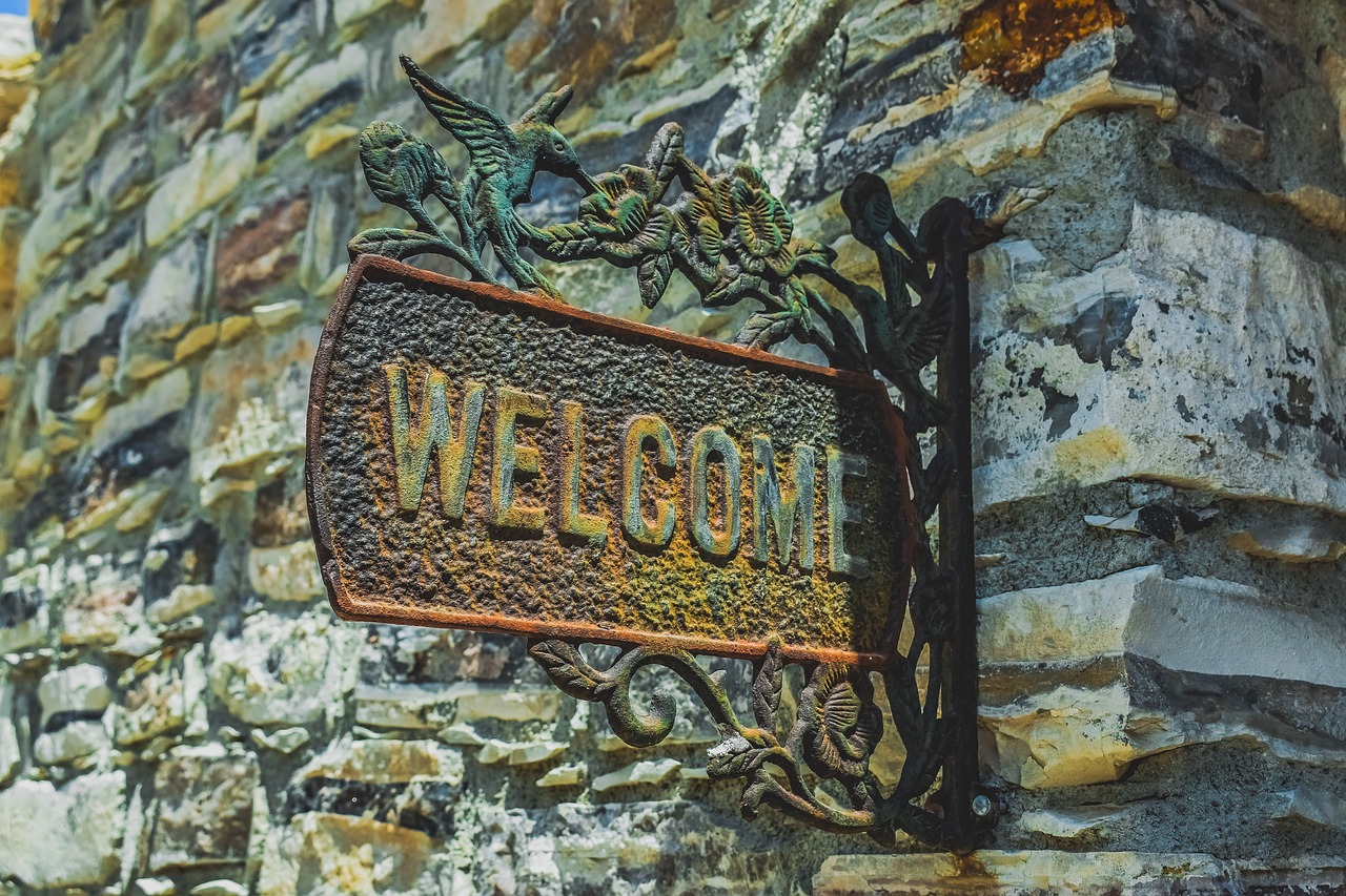 welcome  sign  greeting free photo