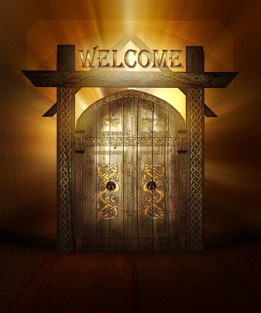 welcome gate decorative free photo