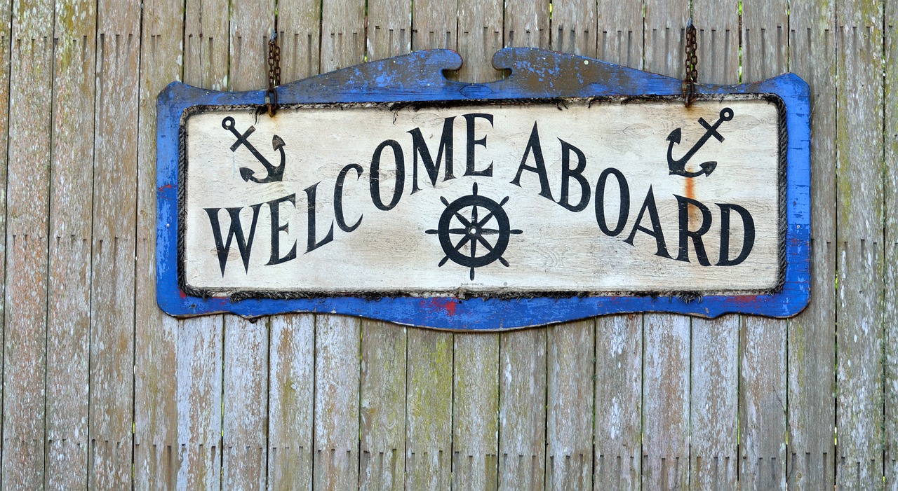 welcome aboard sign greeting free photo