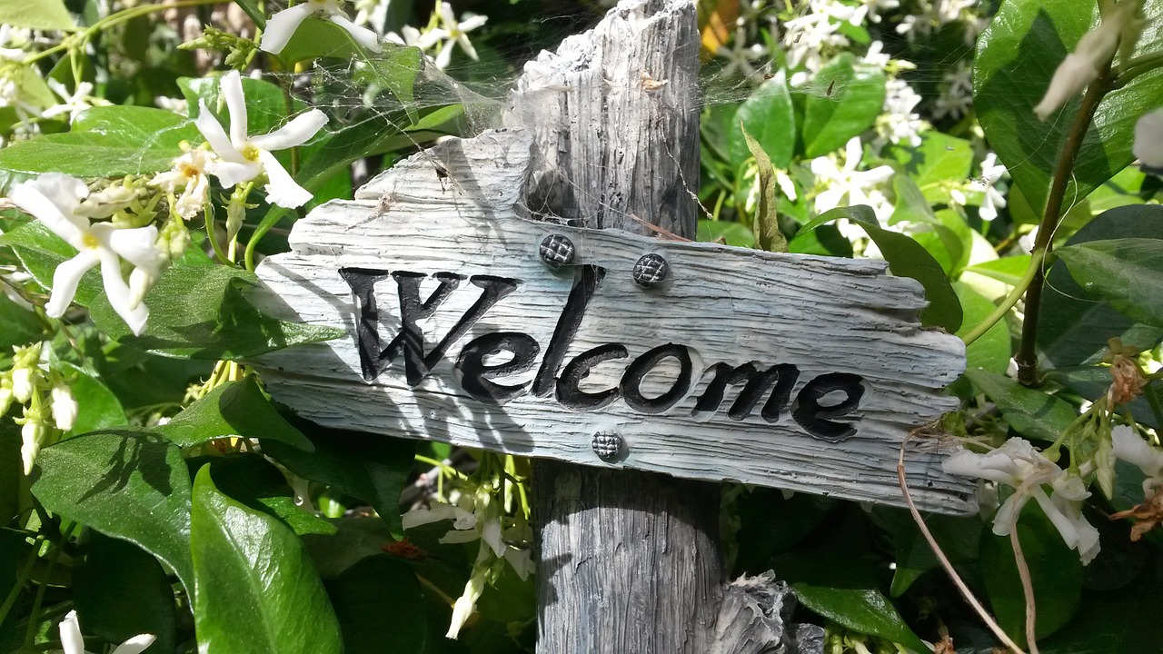 welcome sign garden sign garden decor free photo