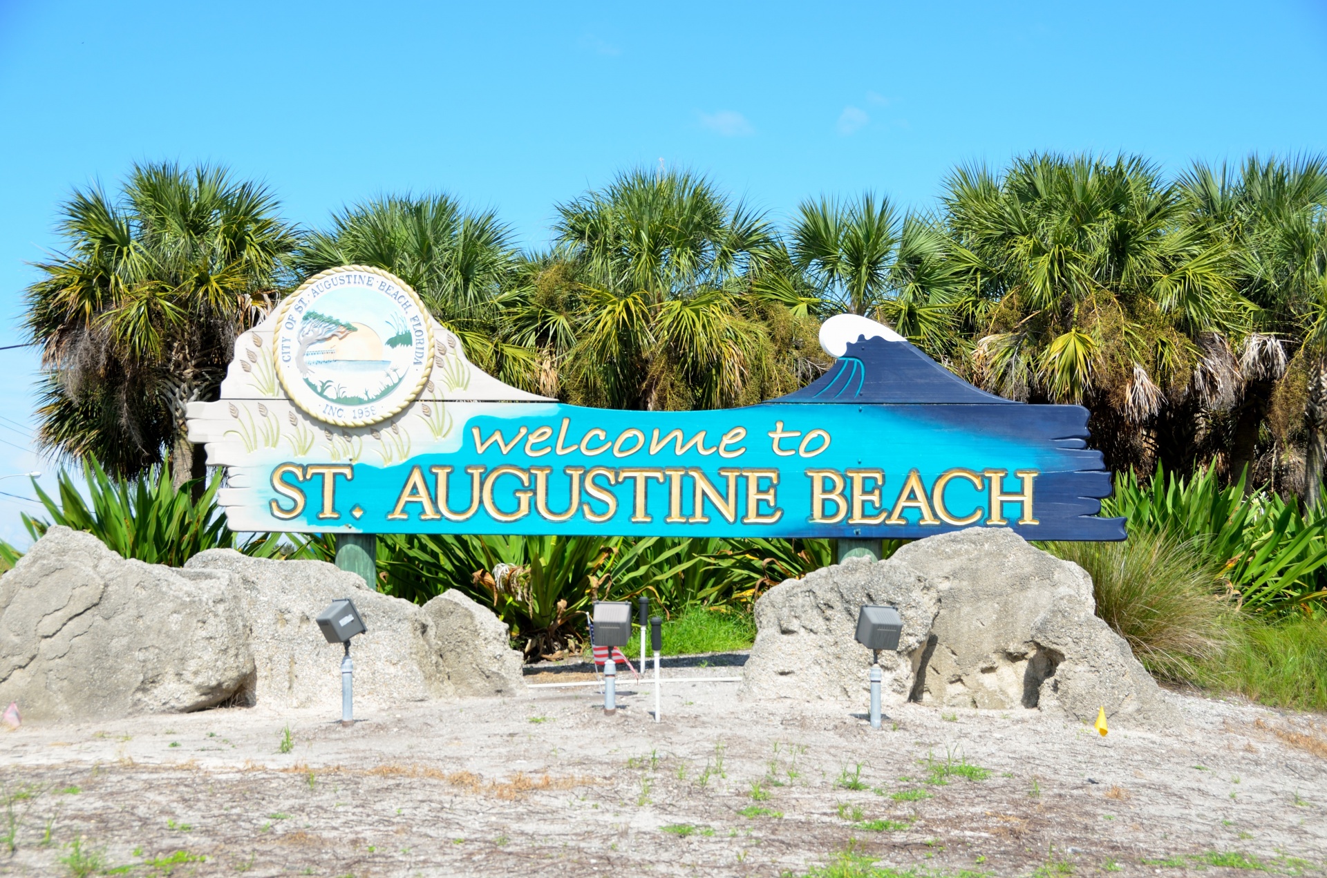 welcome sign signage st augustine beach free photo