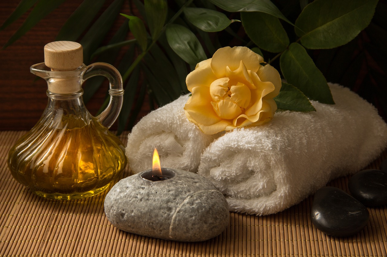 wellness  carafe  towels free photo