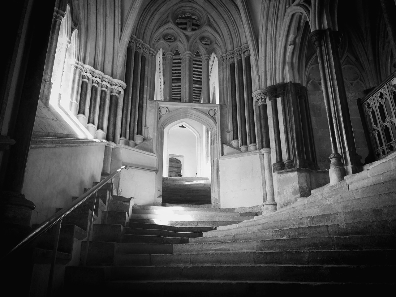 wells cathedral steps stairs free photo