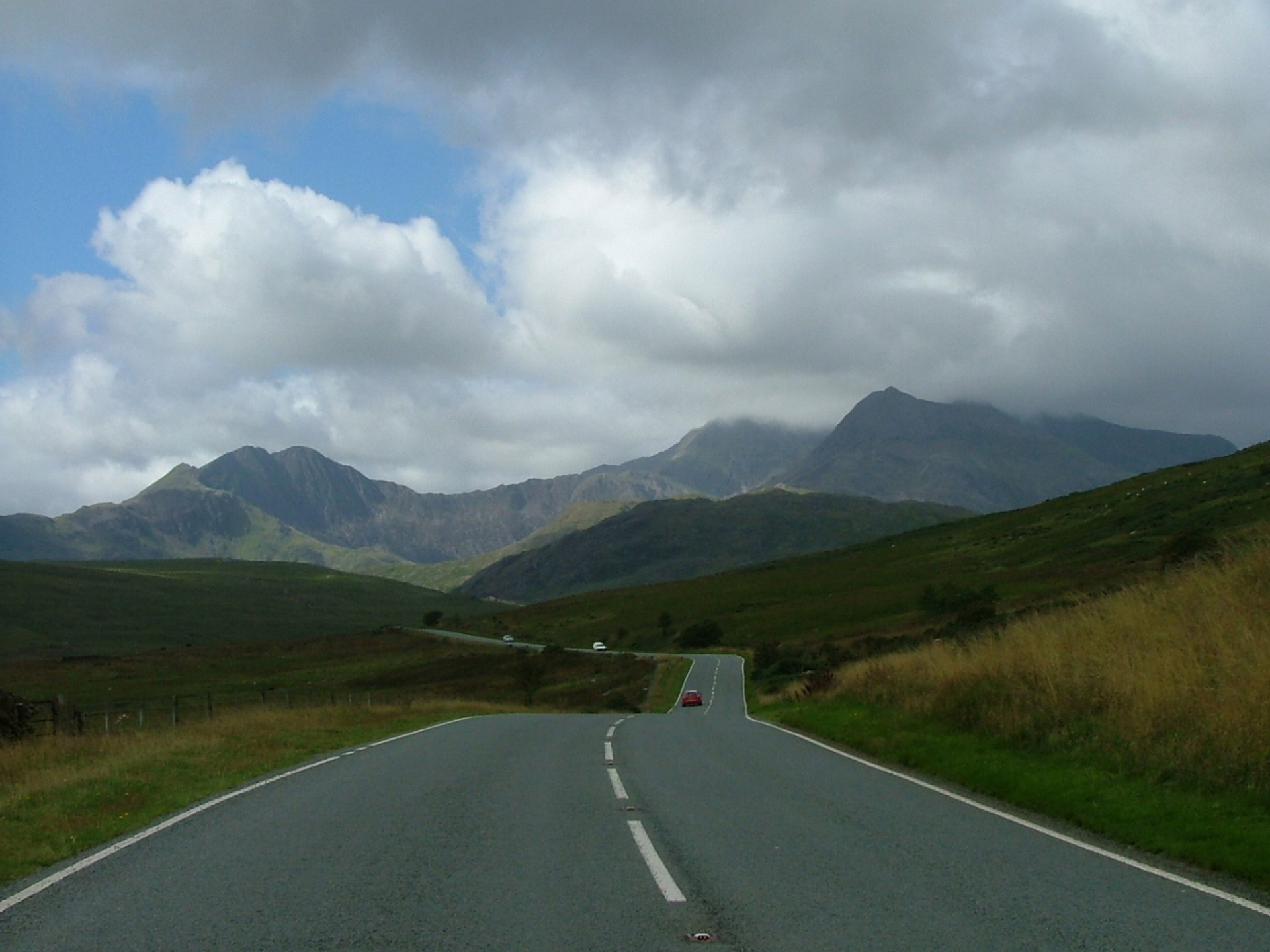 welsh mountains the long and winding road landscape free photo