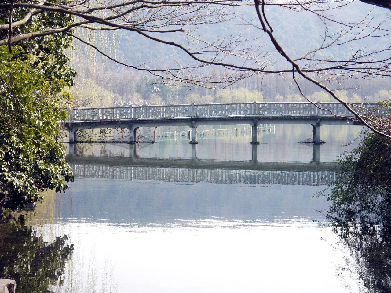 west lake bridge the scenery free photo