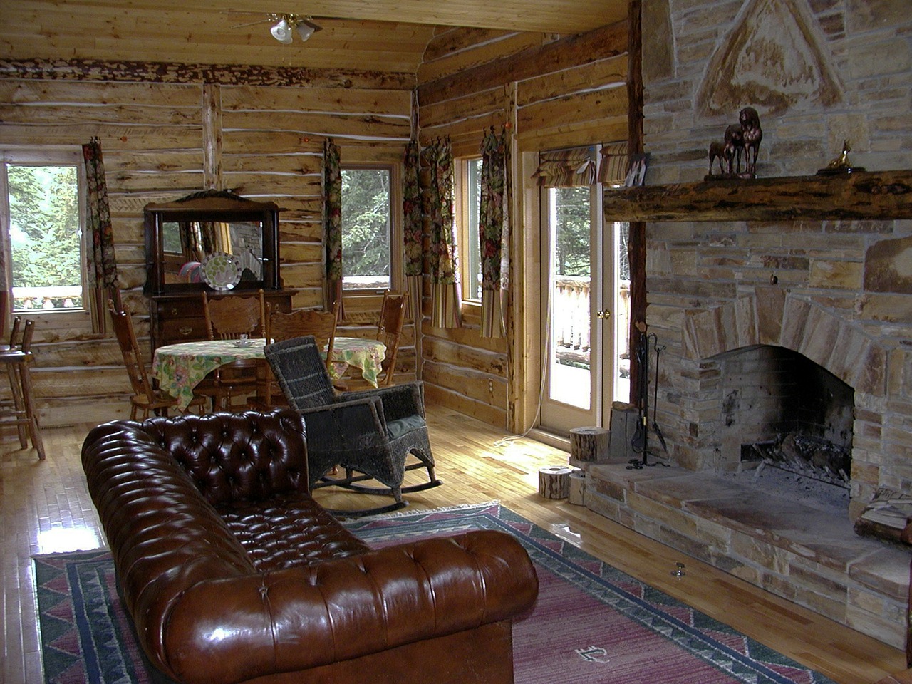western country style fireplace free photo