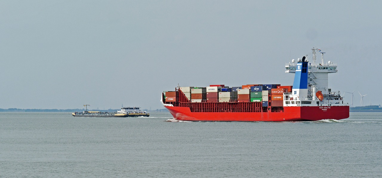 westerschelde to the north sea container freighter free photo