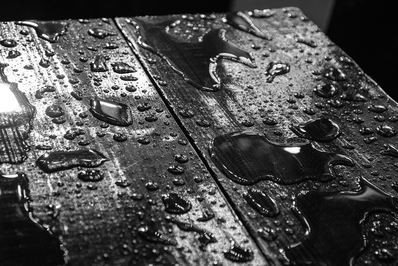 wet wood table free photo