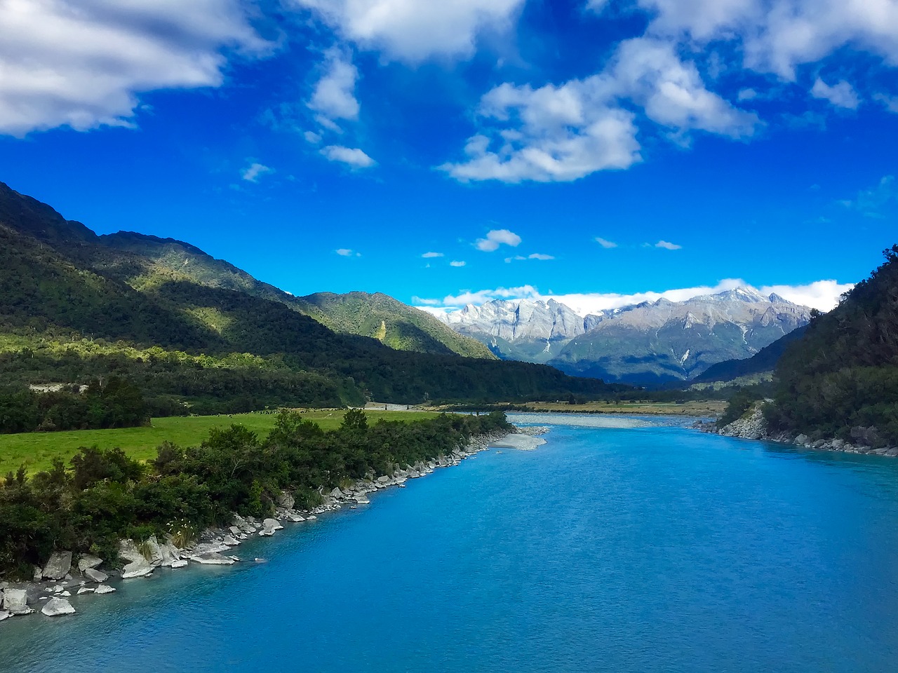 whataroa river new zealand sky free photo