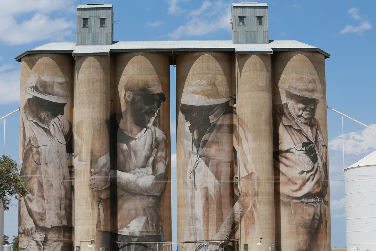 wheat silo  art  country victoria free photo